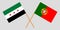 Portugal and Interim Government of Syria. The Portuguese and Coalition flags. Official colors. Correct proportion. Vector