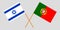 Portugal and Israel. The Portuguese and Israeli flags. Official colors. Correct proportion. Vector