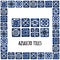 Portugal landmarks set. Portuguese tiles, azulejo. Lisbon mosaic in frame of Portuguese tiles, azulejo. Handdrawn sketch