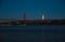 Portugal, Lisbon, evening landscape of Tagus river Lisbon, Ponte April 25th bridge