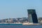 Portugal, Lisbon, October 08, 2018: Maritime Traffic Control Tower, port control tower at river Tagus in Lisbon