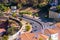 Portugal, Lisbon, October 09, 2018: Panoramic view on Lisbon. Travel Portugal. Roads and bridges in big european city