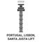 Portugal, Lisbon, Santa Justa Lift travel landmark vector illustration