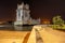 Portugal, Lisbon, view of the belem tower at night . Historical