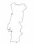 Portugal map outline graphic freehand drawing on white background. Vector illustration