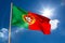 Portugal national flag on flagpole