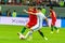 Portugal national football team midfielder Andre Gomes against Chile right back Mauricio Isla during FIFA Confederations Cup 2017