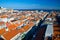 Portugal, panoramic view of old town Lisbon in summer, touristic centre of Lisbon