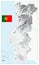 Portugal Physical Map White and Grey - No text