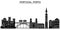 Portugal, Porto architecture vector city skyline, travel cityscape with landmarks, buildings, isolated sights on