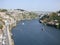 Portugal. Porto. View of the Douro and the Do Infante Bridge from the Dom Luis I Bridge.