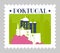 Portugal postal mark or card with architecture