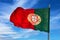 Portugal red green flag with state symbols
