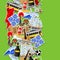 Portugal seamless pattern with stickers. Portuguese national traditional symbols and objects