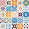 Portugal seamless pattern. Vintage mediterranean ceramic tile texture. Geometric tiles patterns and wall print textures