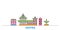 Portugal, Sintra line cityscape, flat vector. Travel city landmark, oultine illustration, line world icons