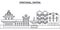 Portugal, Sintra line skyline vector illustration. Portugal, Sintra linear cityscape with famous landmarks, city sights