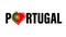 Portugal text tourism logo with heart flag emblem