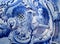 Portugal. Typical blue and white `azulejo` tiles depicting an angel.