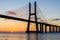 Portugal, Vasco Da Gama Bridge, Lisbon. Sunrise