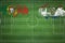 Portugal vs Paraguay Soccer Match, national colors, national flags, soccer field, football game, Copy space