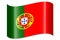 Portugal - waving country flag, shadow