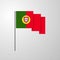 Portugal waving Flag creative background