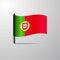 Portugal waving Shiny Flag design vector