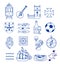 Portugese icon set vector collection