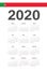 Portuguese 2020 year vector calendar