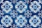 Portuguese azulejo tiles. Blue and white gorgeous seamless patterns