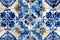 Portuguese azulejo tiles. Blue and white gorgeous seamless patterns