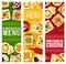 Portuguese cuisine menu banners, food of Portugal