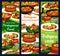 Portuguese cuisine vector banners, Portugal meals