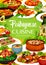 Portuguese cuisine vector poster, Portugal food