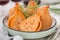 Portuguese dish coxinhas de frango on plate