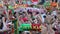 Portuguese fans during video translation of the football match Portugal - France final of the European championship 2016