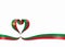 Portuguese flag heart-shaped ribbon. Vector illustration.