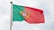 Portuguese flag waving against cloudy sky background