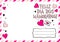 Portuguese Happy Valentine`s Day postcard with hearts and gift boxes