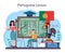 Portuguese language learning concept. Language school portuguese course