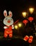 Portuguese Macau Ruins of St Paul Year of Rabbit Night Ambience Rabbits Lanterns Macao China Chinese New Year Zodiac Bunnies