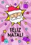 Portuguese Merry Christmas pop art banner with Santa Claus