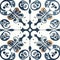 Portuguese ornamental azulejo ceramic. Vector seamless pattern. generative AI