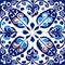 Portuguese ornamental azulejo ceramic. Vector seamless pattern illustration. AI Generated