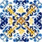 Portuguese ornamental azulejo ceramic. Vector seamless pattern illustration. Generative AI