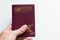 Portuguese passport. `European Union Portugal` written in Portuguese.