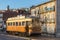 Portuguese retro tram in Porto, Portugal