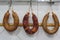 Portuguese smoked sausages  alheira and chorizo hanging for dry