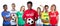 Portuguese soccer fan with ball and cheering group of other fans